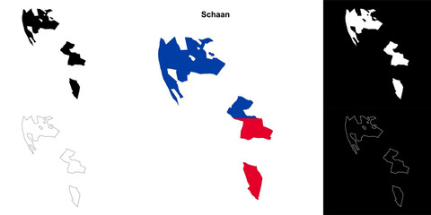 Schaan municipality outline map set