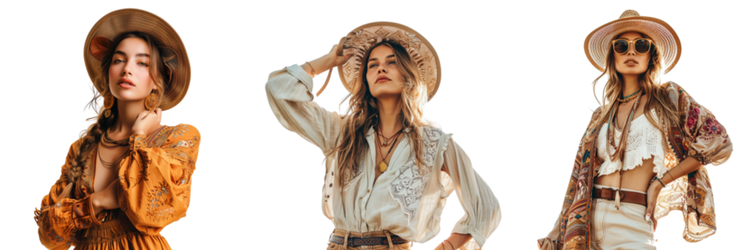 Untitled design - A set of A fashionable woman in a boho outfit (3) - Powered by Adobe