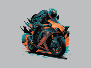 Extreme dirt bike cartoon vector illustration biker