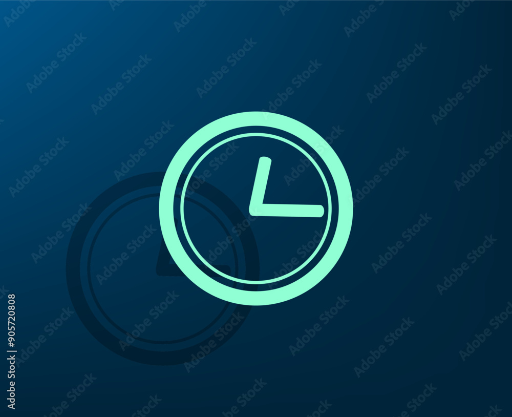 Poster vector illustration with shadow on blue background with gradient