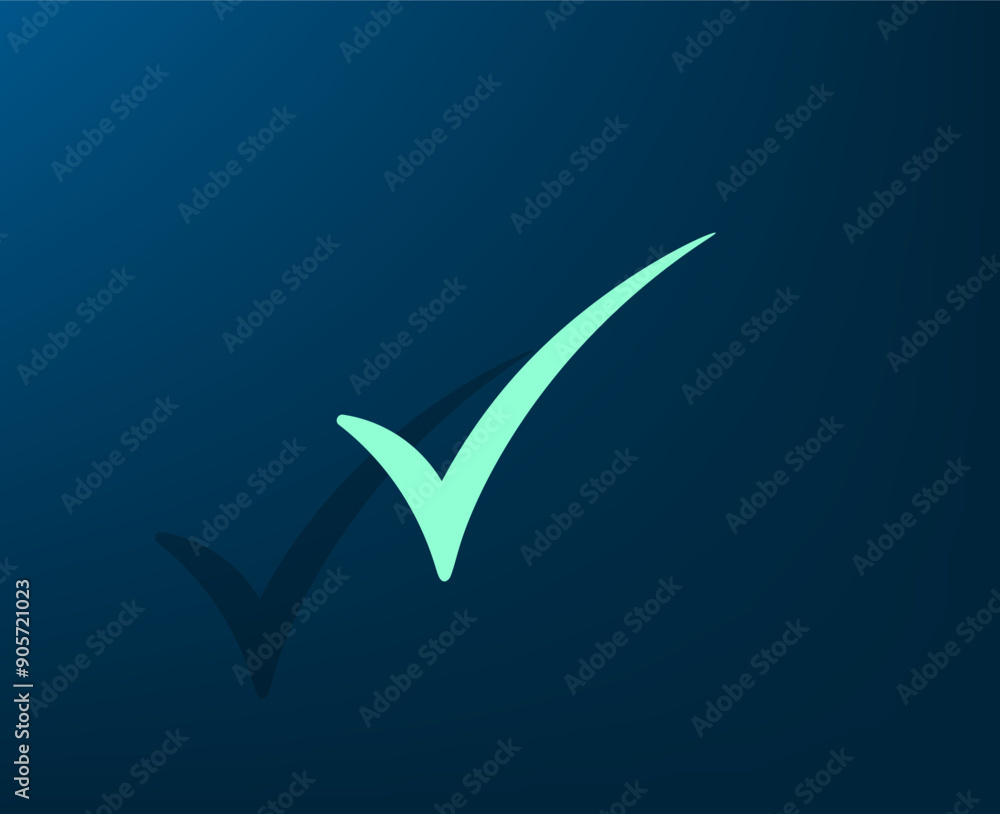 Poster vector illustration with shadow on blue background with gradient