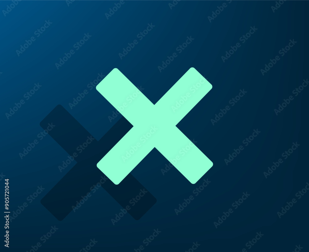 Poster vector illustration with shadow on blue background with gradient