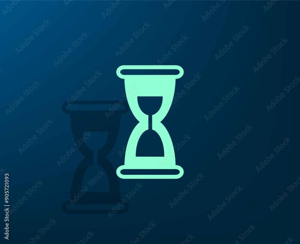 Poster vector illustration with shadow on blue background with gradient