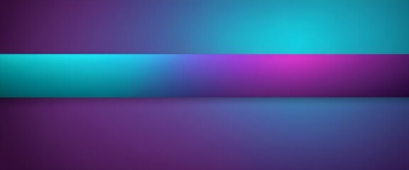 Fototapeta premium A sleek, modern banner with a vibrant gradient background transitioning from teal to purple, featuring ample copy space in the center for text or logos. Multiple variations available
