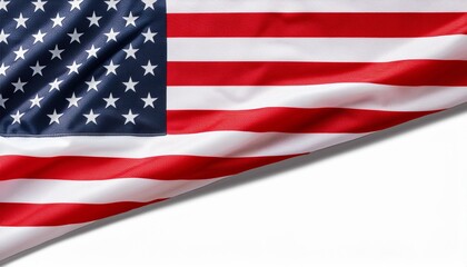 Obraz premium closeup ruffled american flag isolated on transparent background generative ai