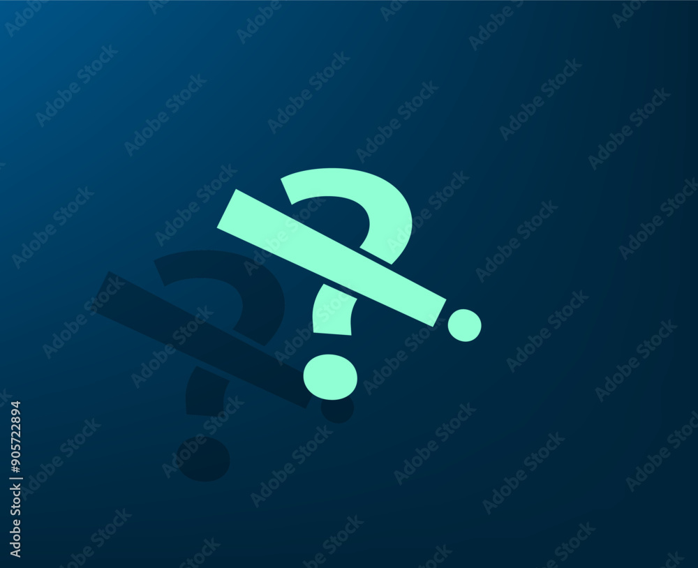 Poster vector illustration with shadow on blue background with gradient