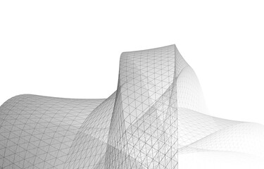 linear view of abstract 3d architecture