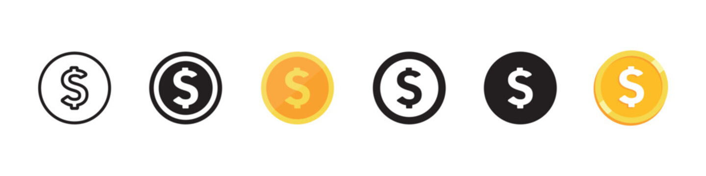Dollar sign. Usd vector icon. Us dollar symbol. Money coin isolated.