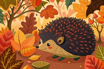 A spirited hedgehog among autumn's hues