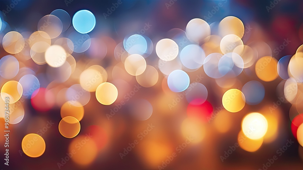 Sticker Abstract multicolored blurry bokeh background