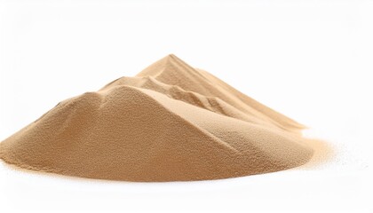 desert sand pile dune isolated on white background and texture with clipping path