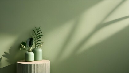 sage green aesthetic background with copyspace