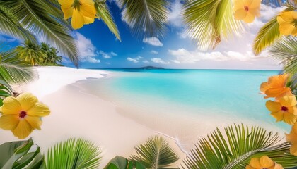Obraz premium transform your designs into a tropical paradise with our vibrant summer background