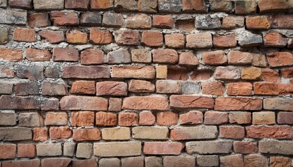 Fototapeta premium old brick wall brickwork from an old brick in a rustic style the structure and pattern of the destroyed stone wall copy space