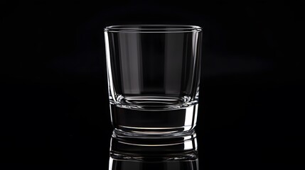 黒の背景と中身のない透明なグラス