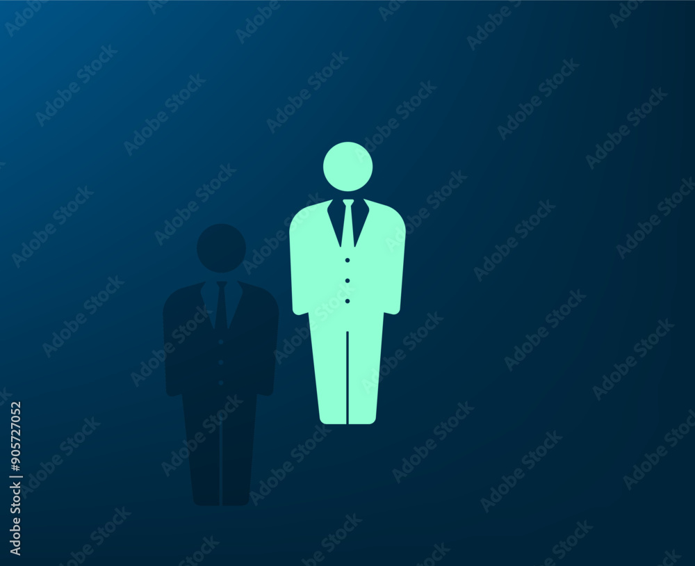 Poster vector illustration with shadow on blue background with gradient