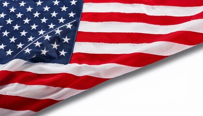 Obraz premium closeup ruffled american flag isolated on transparent background generative ai