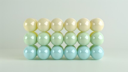 Fototapeta premium Stacked Pastel Colored Spheres in Gradient 