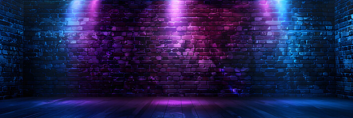 Blue and purple abstract brick wall