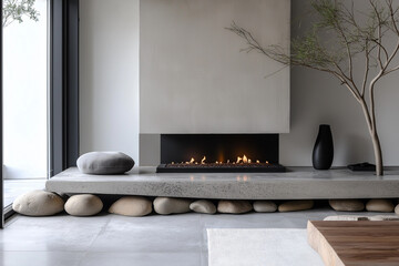 Zen Style Interior Design Inspiration with Material Samples