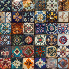 A Mesmerizing Array of Ornamental Tiles Featuring Intricate Patterns, Vibrant Colors, and Exquisite Craftsmanship, Perfect for Elevating Any Space with Timeless Beauty and Artistry