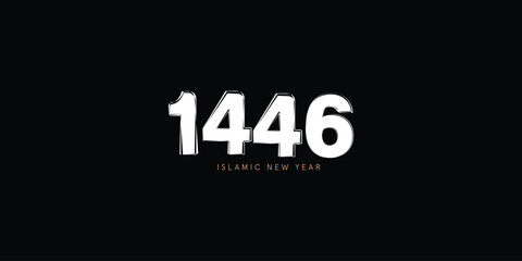 Happy new hijri year , Arabic calligraphy. Islamic new year greeting card. translate from arabic: happy new hijri year, 