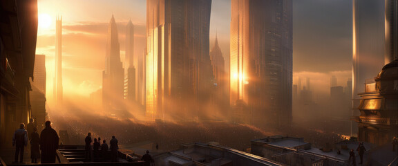 Futuristic | Cityscape | Seasonal | Sunrise | Ultrawide Aspect Ratio | Cinematic	