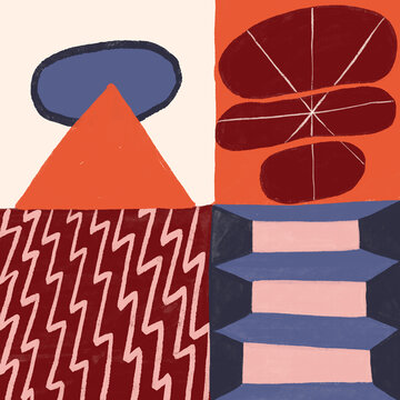 Abstract Geometric Shapes in Colorful Design