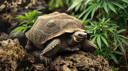 Galapagos Giant Tortoise in its Natural Habitat