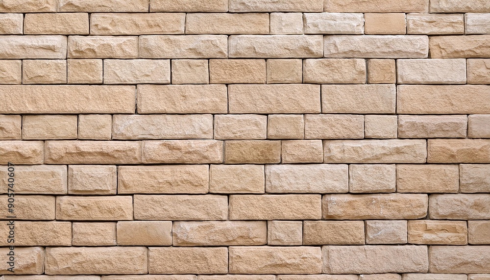 Wall mural brick wall seamless texture beige stone pattern background