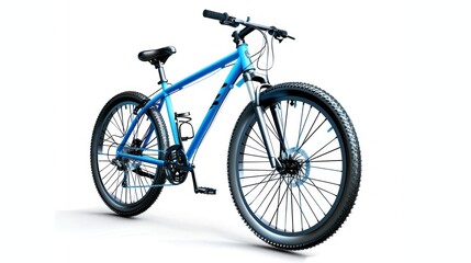 Obraz premium Blue Mountain Bike Isolated On White Background