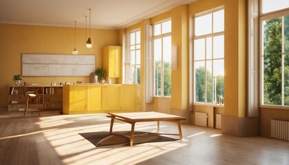 Fototapeta premium Interior design, modern apartment, AI generated picture
