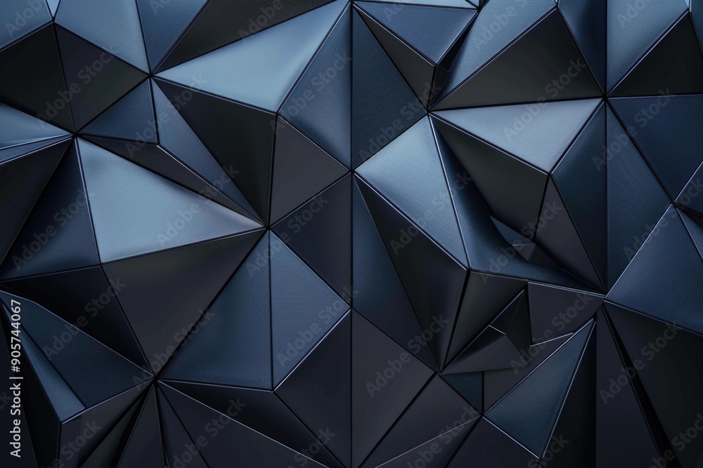 Poster Close-up of a unique wall design using triangular elements