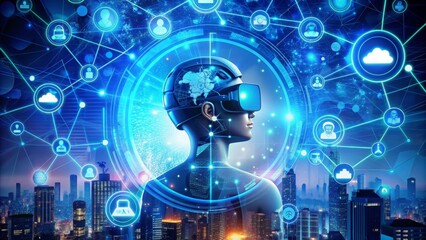 The Future of Connection A Digital Avatar Explores the Metaverse, VR, Metaverse, Virtual Reality, Future Tech