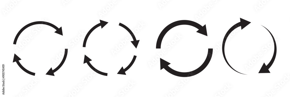 Poster refresh arrows icon vector logo outline. sync repeat and reload arrow icon, rotate arrow symbol. vec