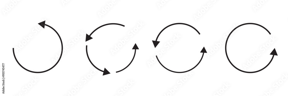 Poster refresh arrows icon vector logo outline. sync repeat and reload arrow icon, rotate arrow symbol. vec