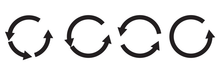 Refresh arrows icon Vector logo outline. Sync repeat and reload arrow icon, rotate arrow symbol. Vector illustration.
