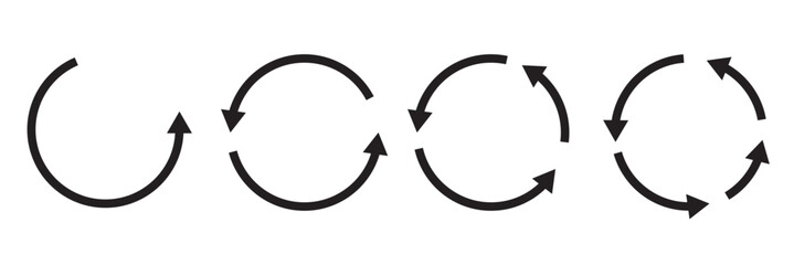 Refresh arrows icon Vector logo outline. Sync repeat and reload arrow icon, rotate arrow symbol. Vector illustration.