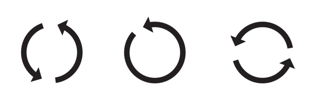 circle arrow icon isolated on white background. Circle arrows icon set.