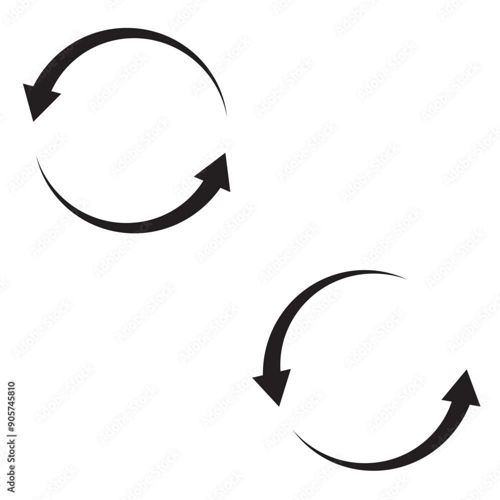 Poster circle arrow icon set. symbol of reload, refresh, loading, recycle and repeat. interconnecting round