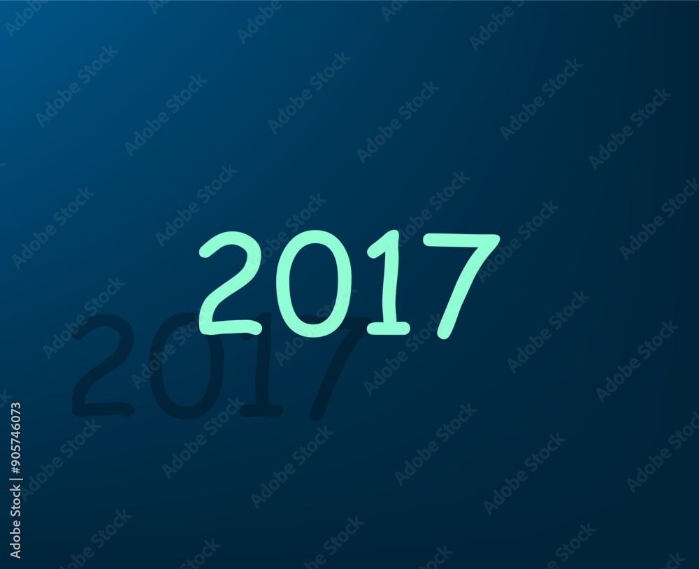 Poster vector illustration with shadow on blue background with gradient