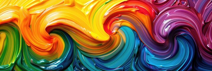 Vibrant wax crayons swirling