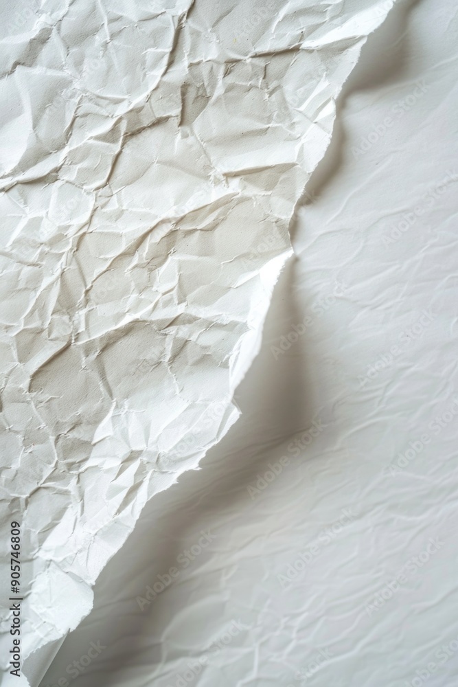 Poster a close-up shot of a piece of paper lying on a table, with fine details and texture