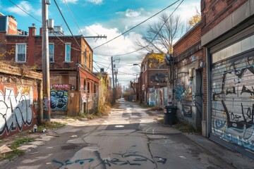 A Kensington Market alleyway with graffiti