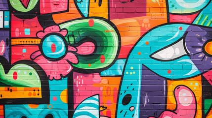 Obraz premium Infinite pattern of graffiti urban spray paint art that can be repeated indefinitely. Stock.