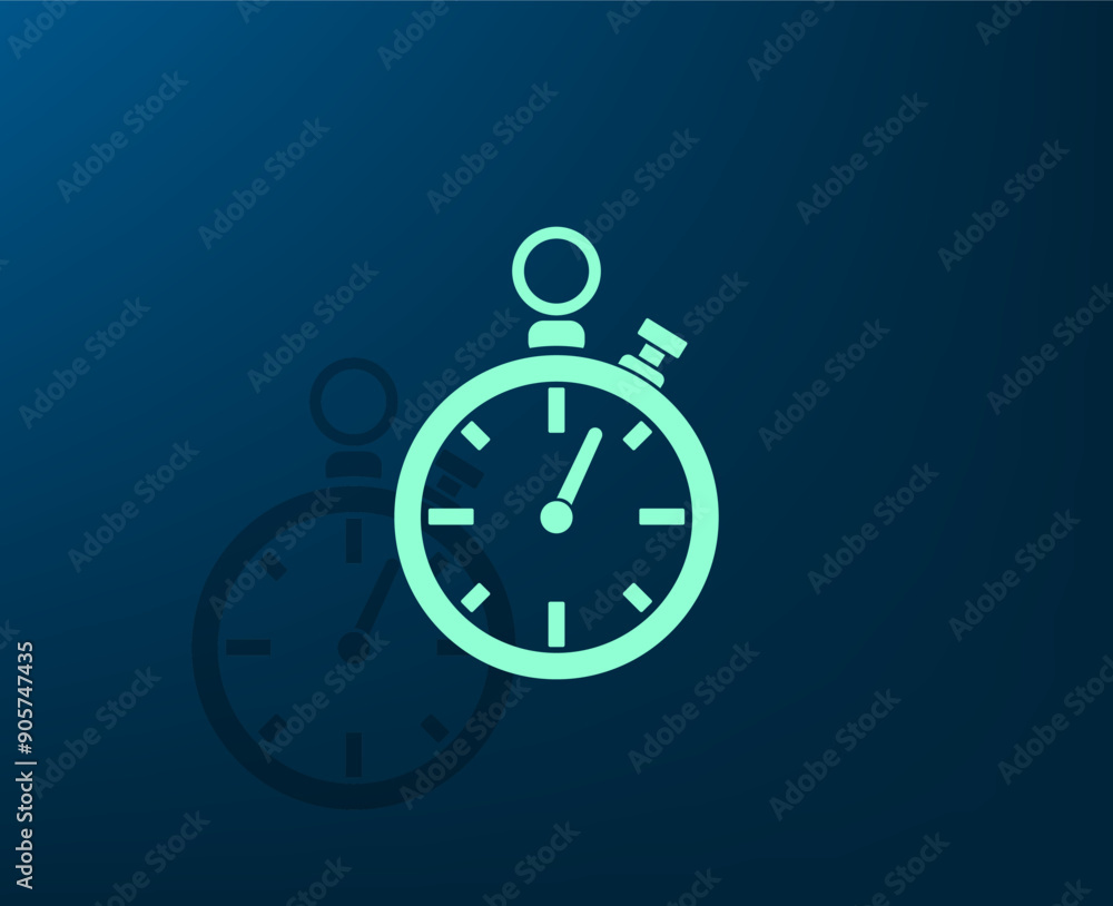 Poster vector illustration with shadow on blue background with gradient