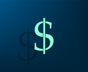 Obraz premium Vector illustration with shadow on blue background with gradient
