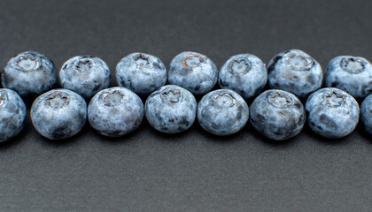 Fresh blueberry on black background	