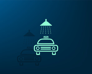 Obraz premium Vector illustration with shadow on blue background with gradient