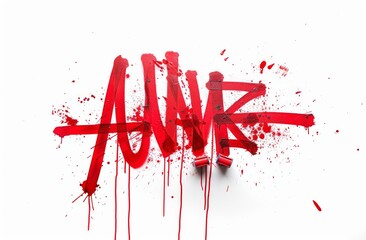 Sign prohibiting graffiti sprayed on white isolated background